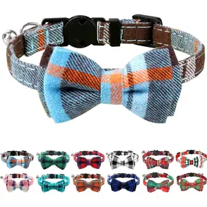 WAGGING WHISKERS ‌   Cat Collar with Bell & Bow Tie During Playtime – Adjustable Safety Release Collar ‌