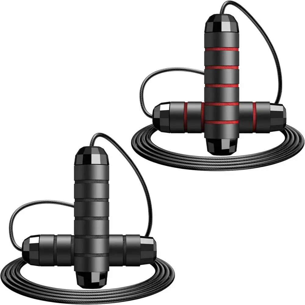 Wearproof Steel Wire Skipping Rope, Non-Slip Foam Handle for Casual Outdoor Play(2pcs）
