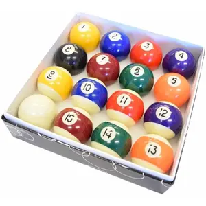 Pool Table Billiard Ball Set - Regulation Size 2-1/4" Full 16 Pool Ball Set