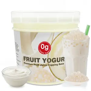 T&Tea Yogurt Popping Boba Pearls 2.76 LB, Zero Added Sugar,Vegan Bursting Boba Pearls for Bubble Tea, Beverages, Shakes, Desserts, Smoothies & Ice Cream Topping