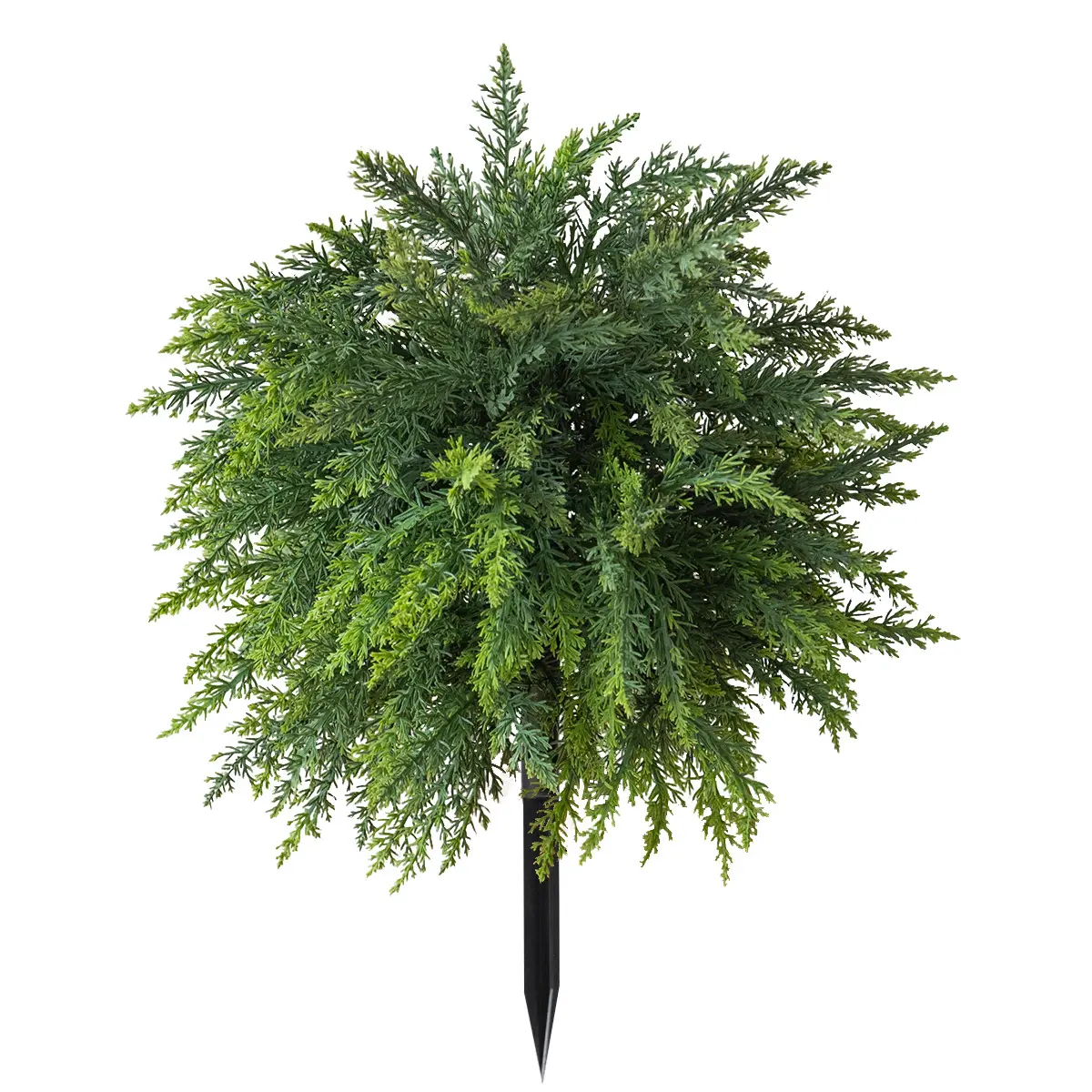 Artificial Cedar Topiary Ball Tree with Ground Spike, 20.8'' Fake Cedar Plant Decorative Fake Plants UV Resistant Artificial Shrubs, Faux Cypress Plant Fake Bushes for Front Porch Garden Indoor Outdoor Artificial Cedar Trees, Artificial Cedar Plants