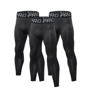 Men's Letter Print Thermal Leggings, Casual Comfy Breathable High Stretch Moisture Wicking Elastic Waist Warm Pants for Fall & Winter