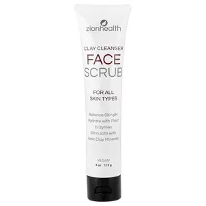 Zion Health Clay Cleanser Face Scrub, For All Skin Types, 4 oz (113 g)