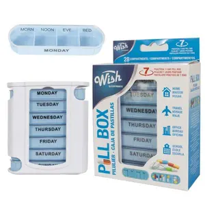 Wish Pill Box Medicine Storage Box Medicines Container Portable Organizer Gaskets Dispensing Box 28 Grids Healthcare Aid Plastic