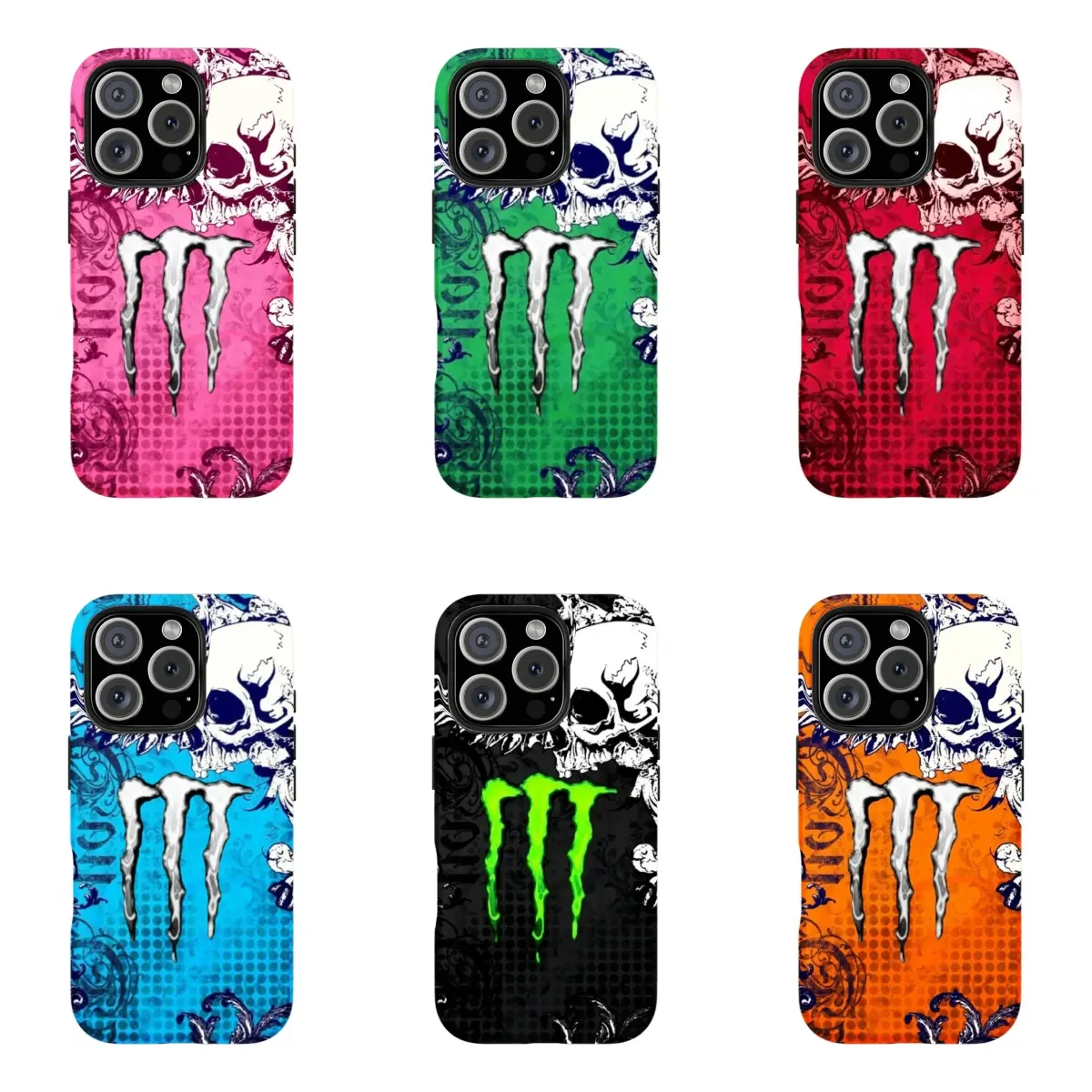 Classic Monster Claw Case | Retro Rock Skull Tattoo Art | Vibrant Heavy Metal Culture Graphic Cover | for iPhone 16/15/14/13/12/11/17 ProMax Plus for Samsung phones, suitable for both men and women,  Perfect Gift for Women Men.A gift for the fans