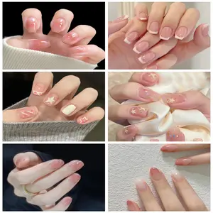 French-style nail stickers with sequins - a reusable and salon-quality DIY nail care product that can be applied in just 10 minutes.