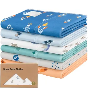 Organic Burp Cloths Baby Boy, Girl - 6-Pack Large 100% Cotton Burping Cloths  Babies, Spit Up Rags, Super Absorbent, Ultra Soft Newborn Rag, Gender Neutral, Machine Washable, Durable (Cosmo)