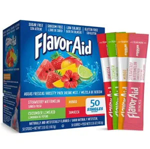 Flavor Aid Aguas Frescas Singles To Go Variety Pack, Powdered Drink Mix, 1 Box (50 Single Servings)