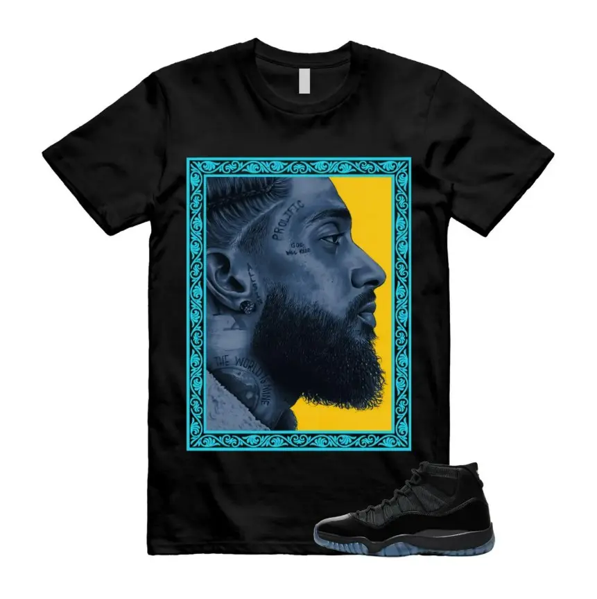 Gamma Blue Sneaker Match Tee, Gamma Blue 11 Shirt, Blue Black Outfit Shirt, Trendy Streetwear Cotton T-Shirt Unisex, Unisex Shirt Gift