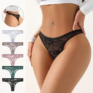 HOTCOM Sexy Underwear for Women Cute Lace Cheeky Bikini Panties Pack for Ladies Low Rise Undies(5 Pcs)