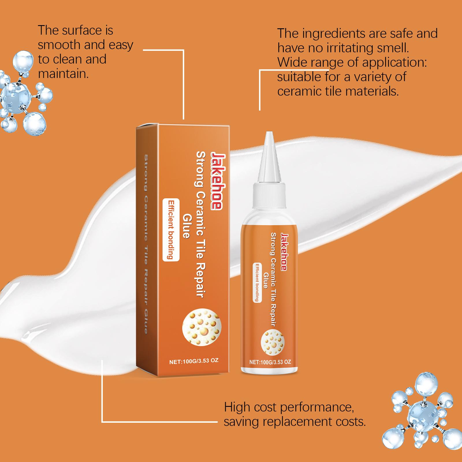 JAKEHOE Tile Repair Paste – Household Ceramic Tile Repair for Peeling, Cracks, Hollow Spots, Scratches, Dents and Gaps