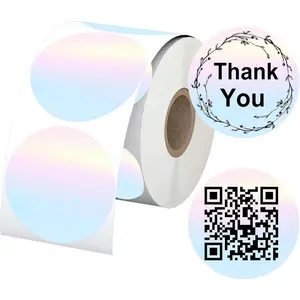 Direct Thermal Labels Stickers Round Watercolor Rounds Small Business Thermal Stickers 2 Inch Multi-Purpose Thermals Stickers Labels Inventory, Color Coding, Address, Name Tag 500 count/Roll (Round)
