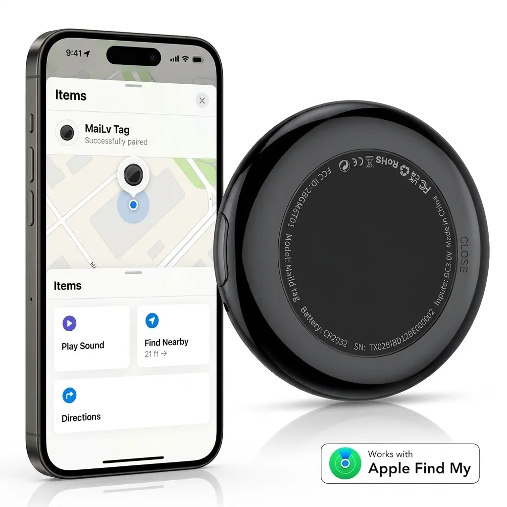 Smart Bluetooth Tracker, Key Finder Locator Works ，Item Finder for Apple Find My, Smart Luggage Tracker with 365-Day Battery & Siri Control, No App Needed Wireless Locator Tag for Keys & Bags，MFi Certified Anti-Lost Item Tag for Luggage, Wallet & Backpack