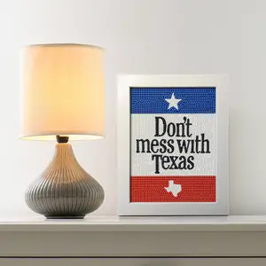 Don't Mess with Texas Diamond Painting, Texas Lone Star and State Map, Diamond Painting Kit, 5D Diamond Painting, Wall Decor, DIY Diamond Art, , Handmade Craft, Best Gift, Birthday Gift, Patriotic Diamond Art, Texas Flag