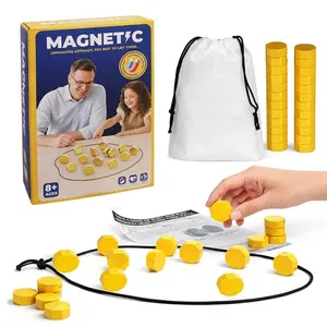 Upgrade Magnetic Chess Set with 20 Magnetic Pieces and 2 Adjustable Strings, Portable Strategy Game for Home, Travel, Parties, All Ages
