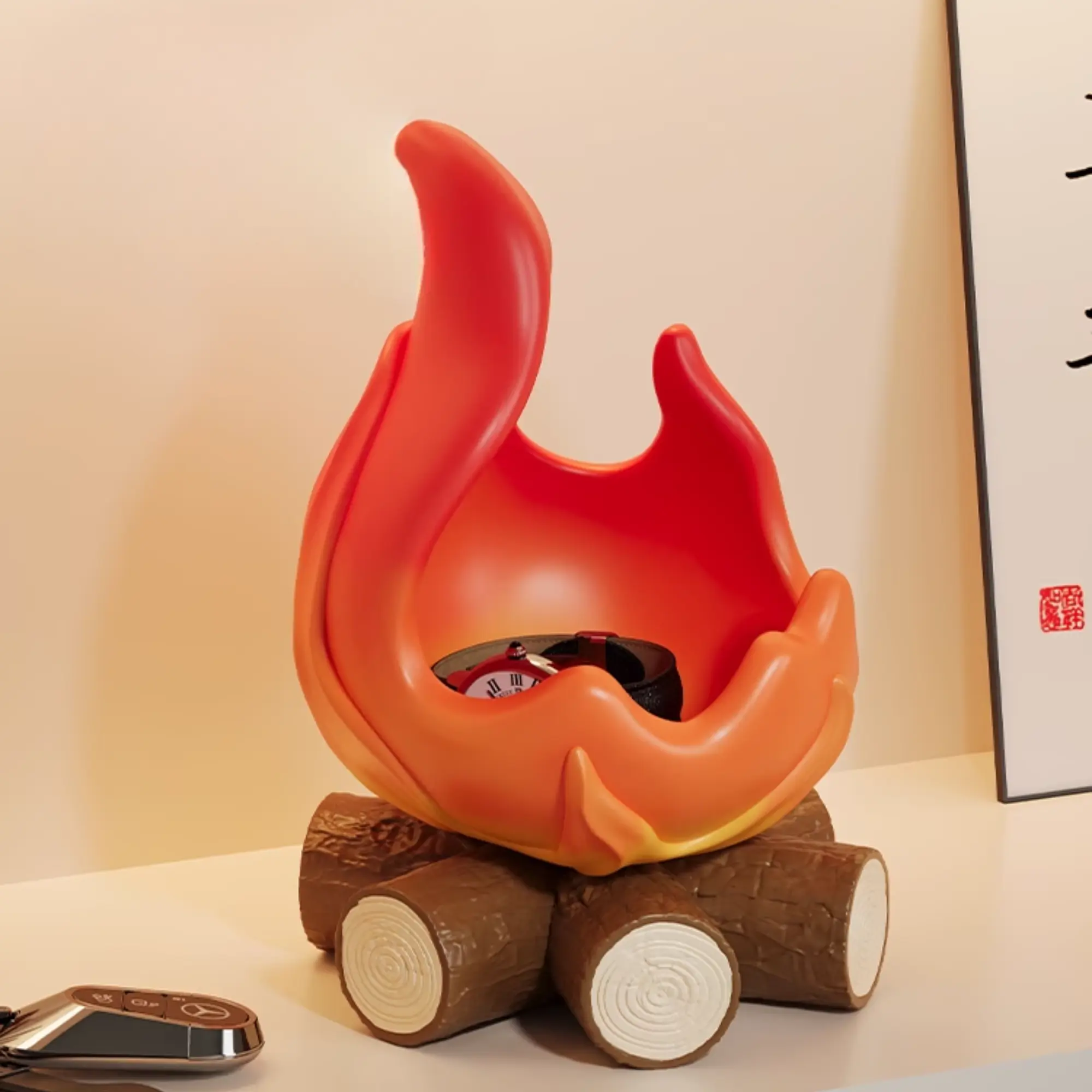 Housewarming Firewood Entrance Key Storage Box Storage Rack Tray Decorative Ornaments for Home Gift