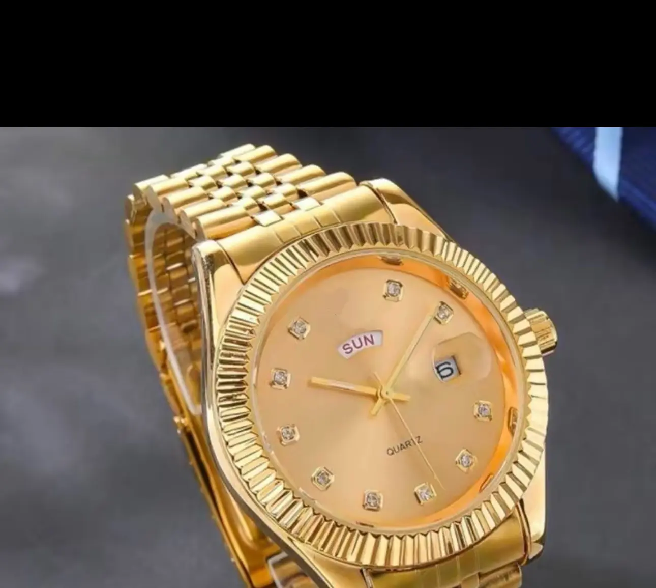 Gold dial and gold circular bezel, 40mm, stainless steel bracelet, exquisite and elegant mechanical watch