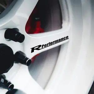 New 2026 4Pcs Reflective Car Wheels Stickers Auto Rim Wheel Hub Body Racing R Performance Style Vinyl Film Decals Car Tuning Accessories car decoration accessoriess