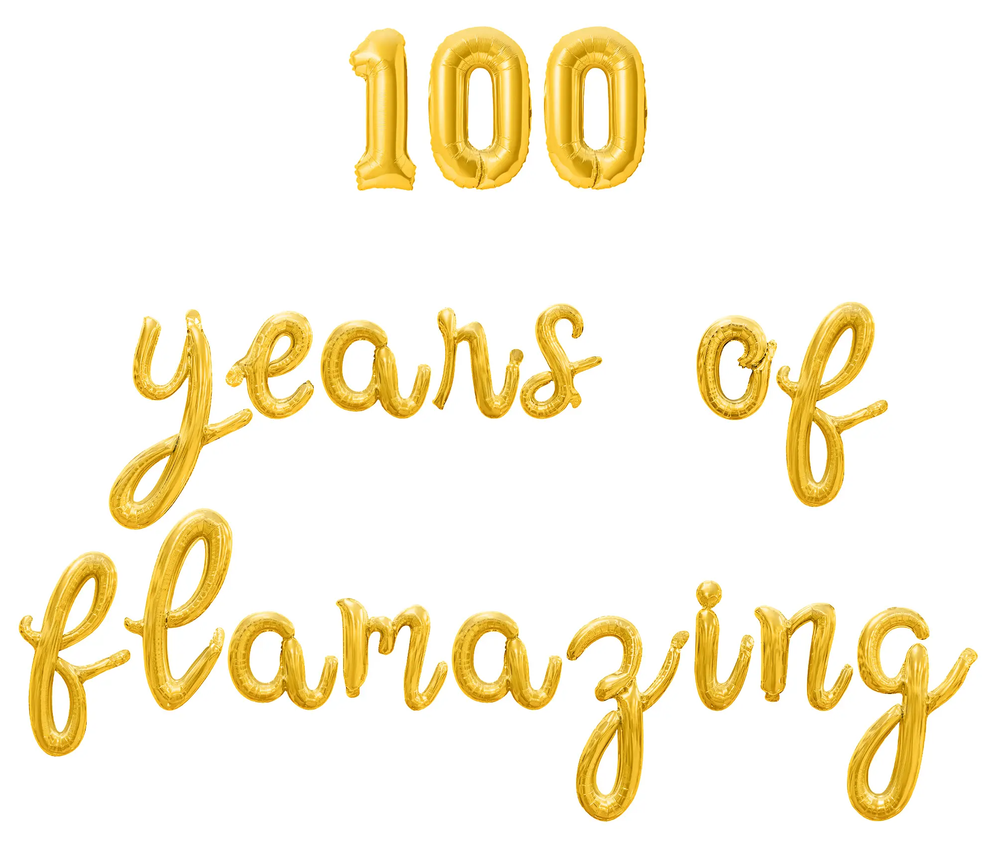 Cursive Script Letter Balloons - 100 YEARS OF FLAMAZING 16" Inch Alphabet Letters Foil Mylar Balloon 100th Birthday Party Banner
