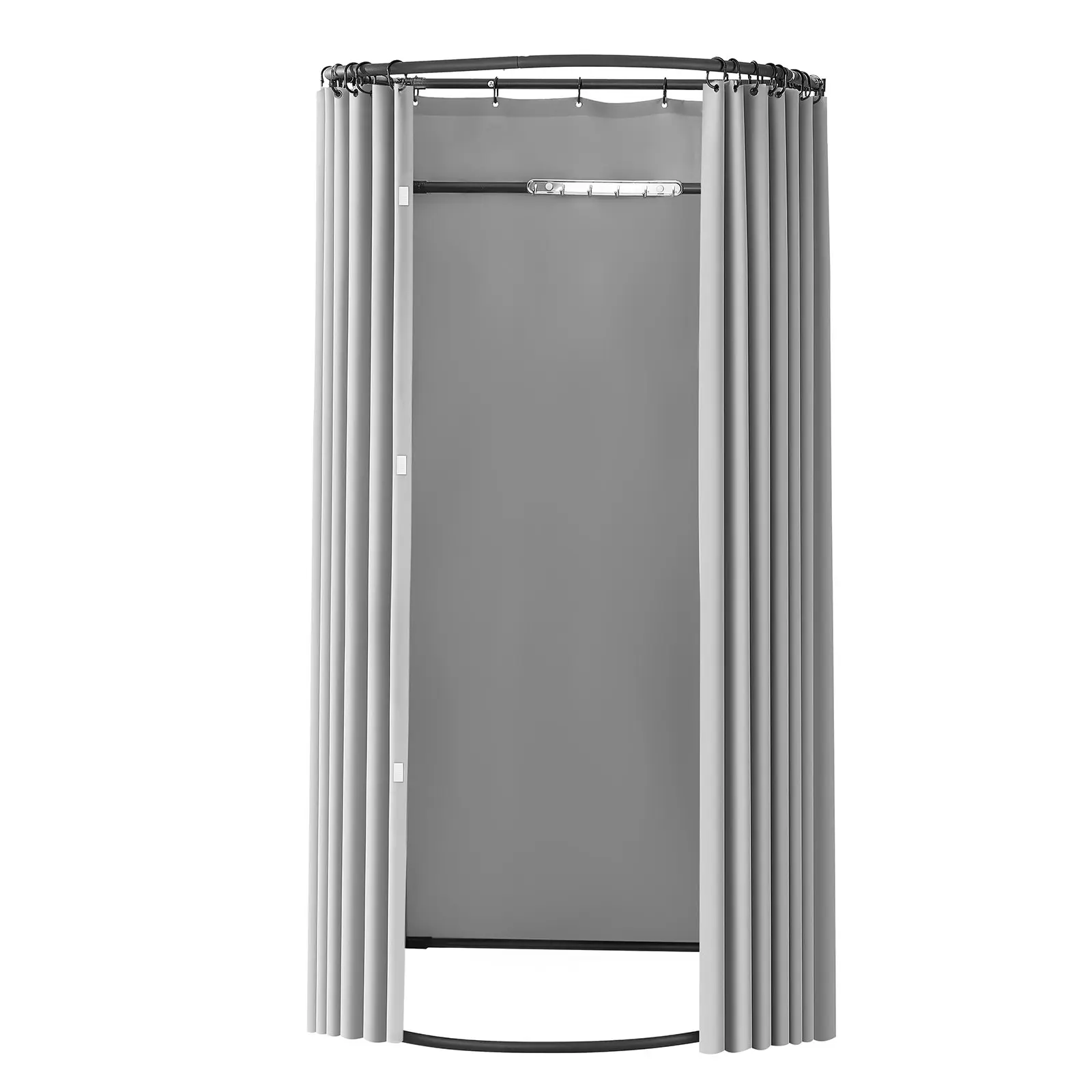 【DealsForYouDays】VEVOR Fitting Room, Dressing Room with Thick Polyester Curtains, Privacy Space with Shading Curtain and a Hook, for Boutique, Mall, Tailor's Store & Outdoor 39 x 37 x 79 in (Black and Gray-White) Room Decor Blinds