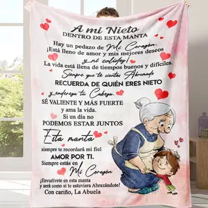 Abuela to Grandson Blanket | Heartfelt "Piece of My Heart" Cozy Throw Inspirational Throw for His Room Soft Sentimental Throw for Boys & Teens Thoughtful "Always in My Heart" Blanket - Cozy Gift for Grandson from Abuela
