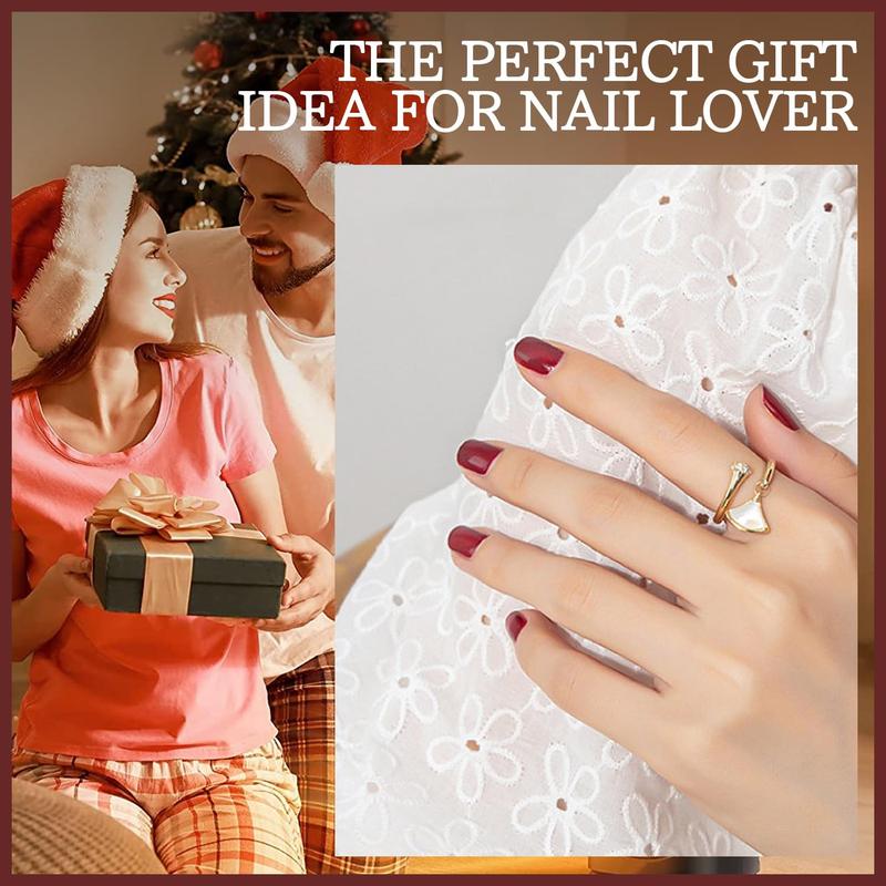 JODSONE 32 Color Gel Nail Polish Kit with U V Light with Base Coat Glossy Matte Glitter Top Coat 3 Kind of False Nail Tips with Glue for gifts