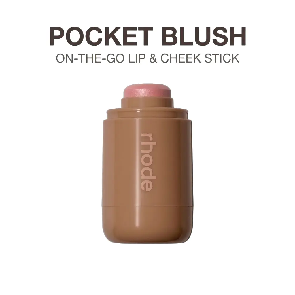 rhode Pocket Blush Stick, Viral 2-in-1 Dewy Cream Lip & Cheek Tint, Hydrating Buildable Makeup Stick for Natural Soft Flush, All-Day Wear pink blush