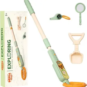 Portable Kids Metal Detector kit Outdoor Explorer Kit with Metal Detector Magnifying Glass Shovel Whistle Compass Student Education Gift