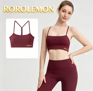 ROROLEMON Y-Back Sports Bra with Removable Pads Light Support Ultra-Soft Stretchy Fabric for Low-Impact Workouts & Everyday Wear - Womenswear