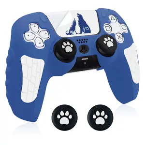 Werewolf Series Skin for PS5 Controller with Thumb Grip Caps & Stickers Set, Non-Slip Cover Includes Touchpad & Controller Skins, Cat Paw Grips Console