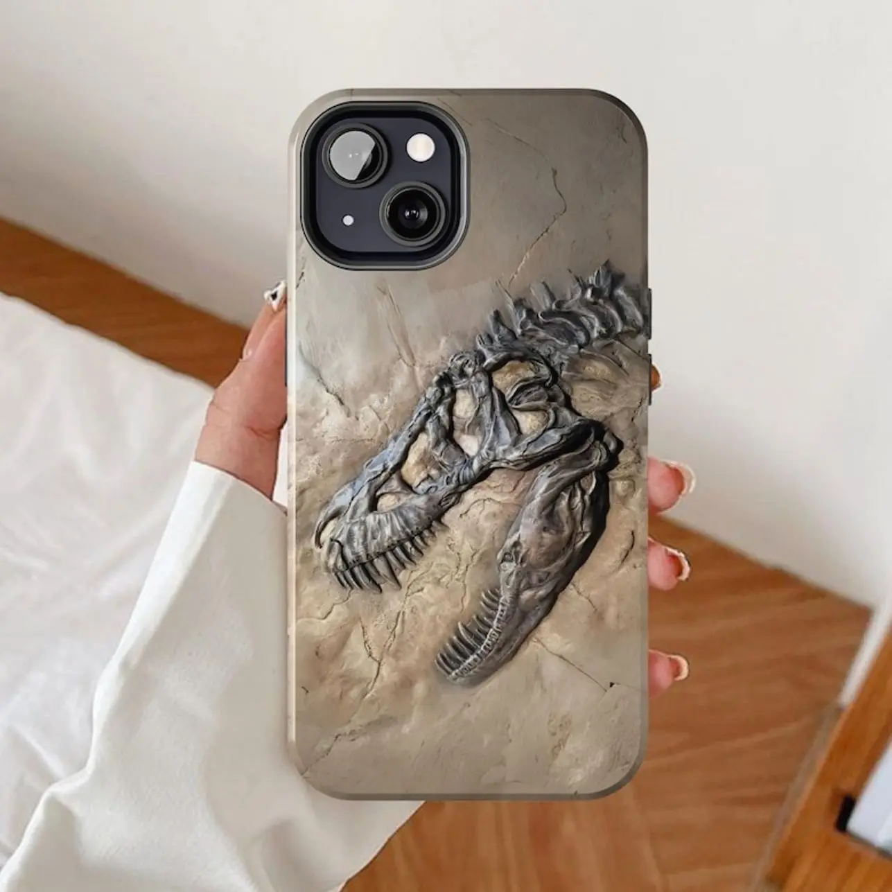 Fossil bone Phone Case - Prehistoric Dinosaur Compatible with iPhone 17, 16, 15, 14, 13, 12, 11, X & Galaxy
