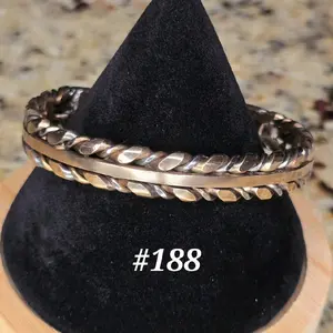 #188 Stainless Steel SB 6" x 7/16" Handmade Cuff Bracelet Unisex Artisan Jewelry Open Cuff Design Gift Ready Durable Stylish Everyday Wear Handwoven