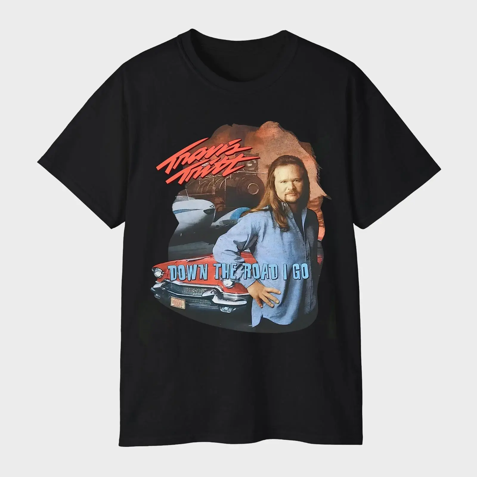 Travis Tritt Down The Road I Go Album Cover T-Shirt – Classic American Country Legend Tee