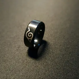 Hidden Leaf Village Stainless Steel Ring Size 8 - Classic Costume Jewelry & Accessories