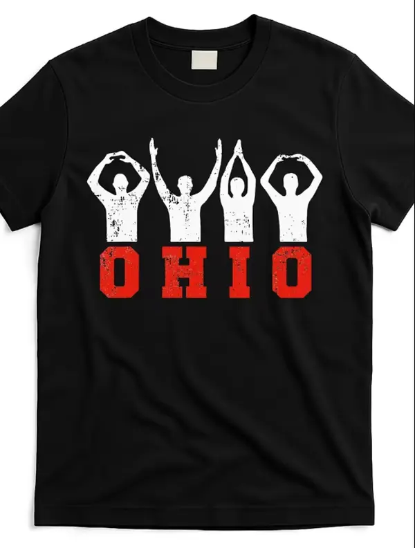 Ohio State Pride T-Shirt - Ohioan Graphic Tee with Bold Red Letters, Vintage Ohio Statehood Design - Everyday Essential Top for Ohioans - Anniversary Gift for Him