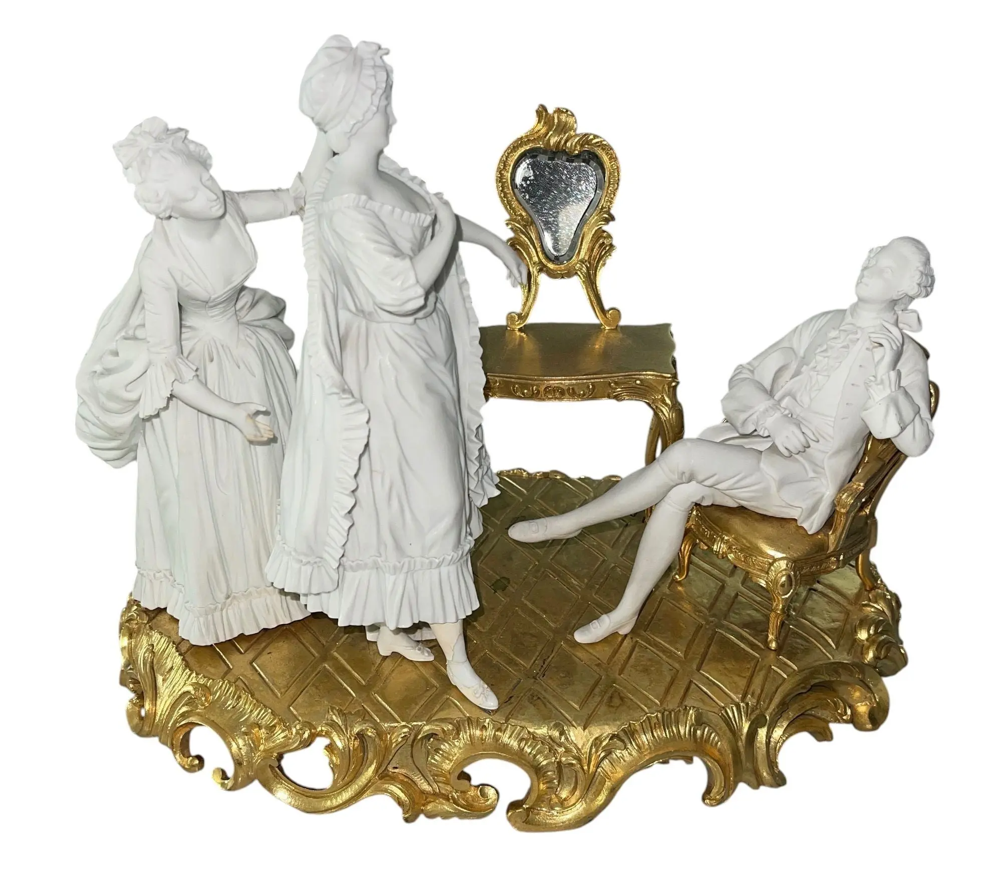 19th Century Sèvres Biscuit Porcelain & Gilt Bronze Figural Group