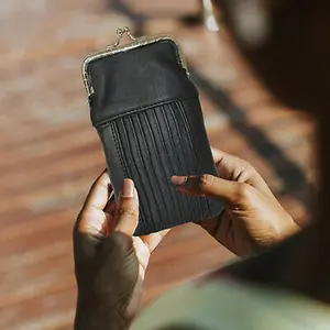 Designer Cigarette Case Pack Holder or 100's Lighter Pocket by Leatherboss,Black Gift Metal