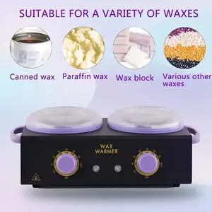 Professional Electric Wax Heater Machine with Adjustable Temperature 0-80°C Dual Pots Fast Overheat Protection for Home Salon Use Hair Removal Waxing Machine for Women Men Compatible with All Wax Types Sleek Design