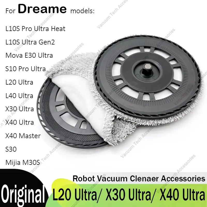 Dreame L20 Ultra/ X30 Ultra/ X40 Ultra/ L10S Pro Ultra Heat/ L10S Ultra Gen2/ Mijia M30S Mop Mount, Durable Compatible Carpet Auto Lift Mop Tray Household Robot Vacuum Cleaner Spare Parts Mop Holder Replacement Accessories