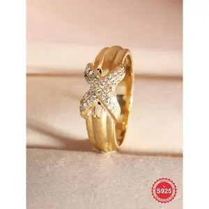 S925 Sterling Silver Fashion Elegant Classic Crossover Ring, Zirconia Ring, Ladies Party Engagement Ring, Fine Jewelry Anniversary Gift, Wedding Rings