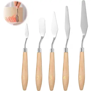 5 Pcs Cake Decorating Spatula, Off Set Spatulas for Frosting Stainless Steel Cake Apatula Palette Knife Baking Pastry Tool for Cakes Fondant Chocolate