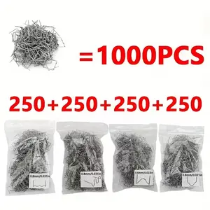 1000pcs Car Bumper Repair Welding Gun Nails, Plastic Machine Accessories Tools, Four Types Hot Nail Set, No Battery Needed