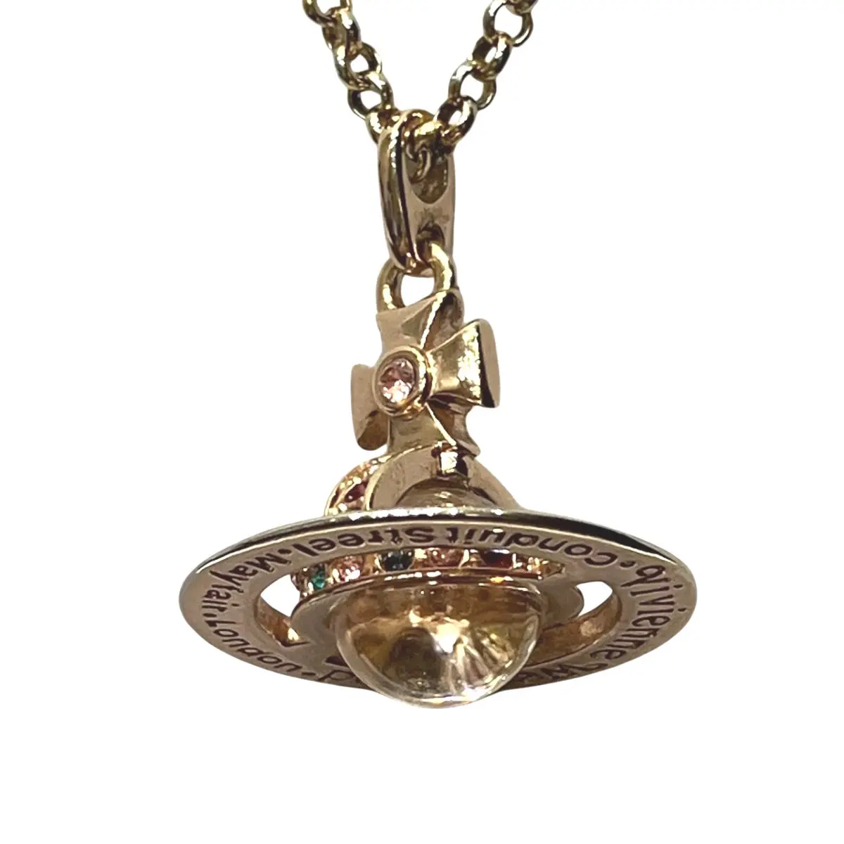 Pre-owned vivienne westwood Gold-plated Small Leather Goods Orb Necklace
