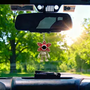 3D Printed Carnivorous Plant Monster Keychain, Four-Color Geometric Design, Backpack Hanging Decoration, Party Home Collection