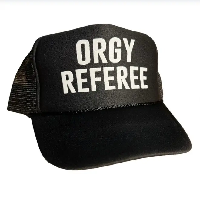 Orgy referee hat funny trucker  swingers party dating couple beach summer boating  Women's Shut Up  classic foam trucker dad hats