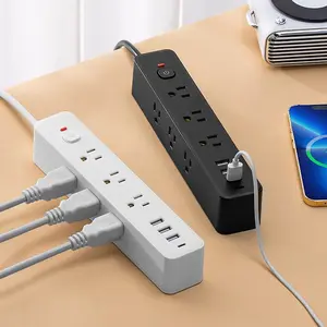 Power Strip Surge Protector, 9-Outlets & 3 USB Ports (1 USB C Port) Power Strips, Wall Mount Power Strip for Home Office