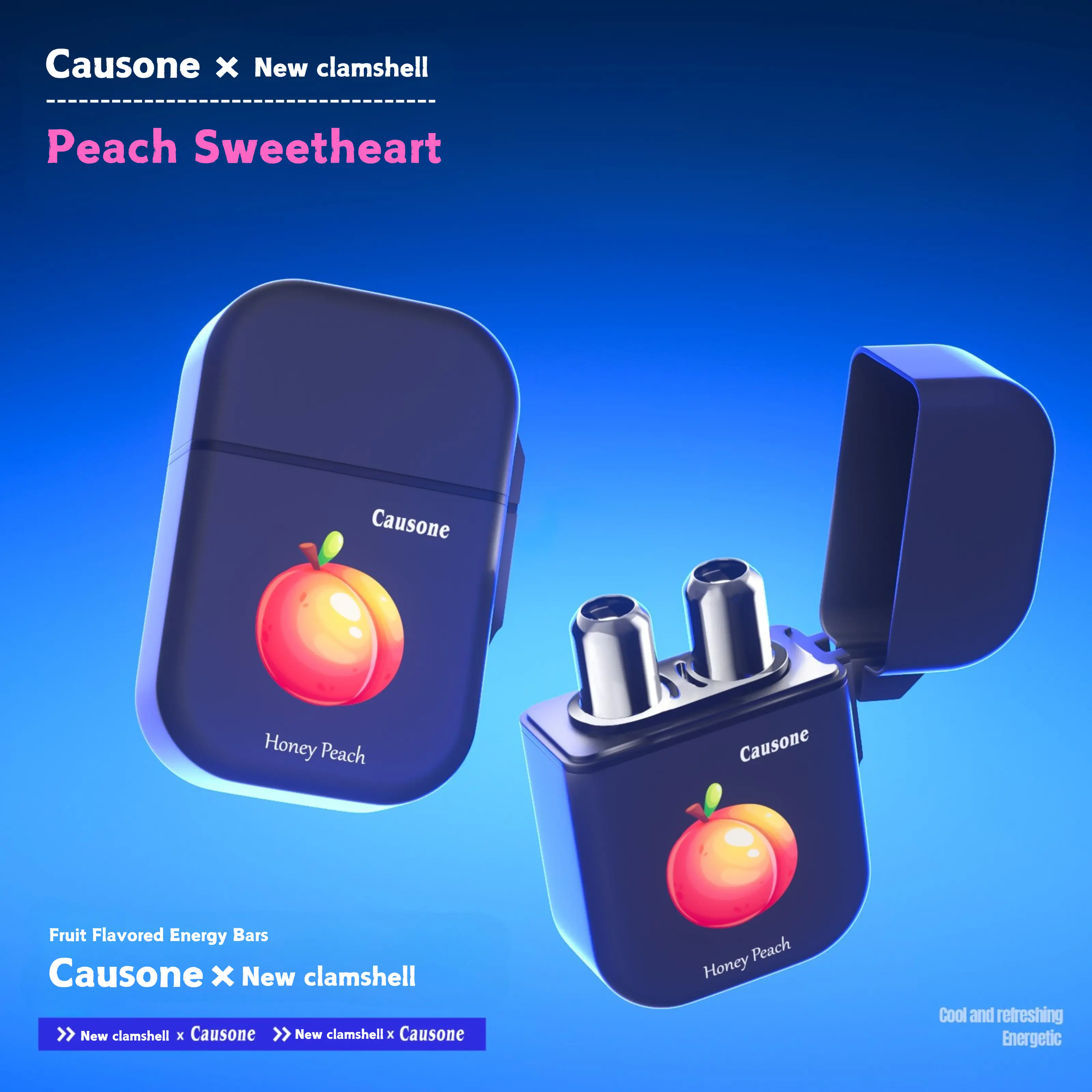 Nasal Stick Inhaler, Powerful Essential Oil, Fresh Vibe, On-The-Go, Breathe In Life, Multi Fruity Flavor with 2 Replaceable Sticks, Peach Flavor