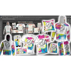 PSD-151 Hoodie-All-Over Watercolor Abstract Smart Color Mega Master Mockup All-Over Sublimation Photoshop Template