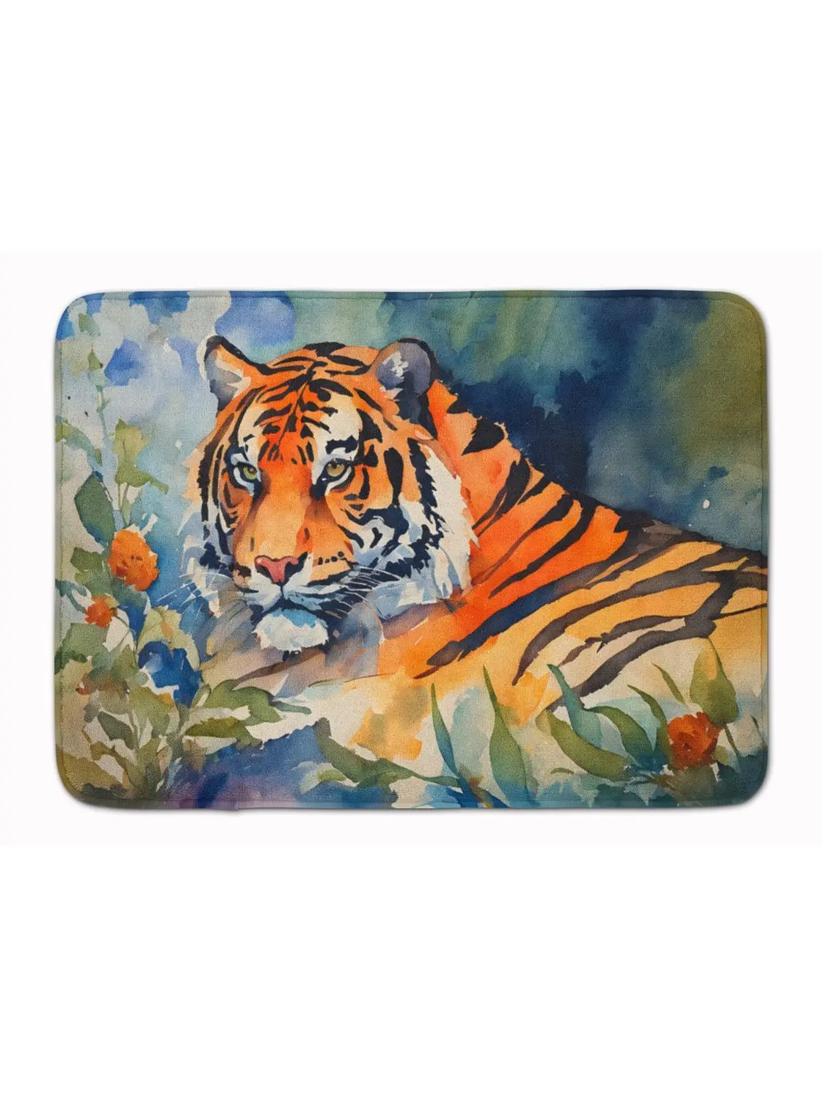 Carolines Treasures DAC2991RUG 19x27 in. Tiger Memory Foam Kitchen Rug, Animal-Inspired, Art-Themed, Cushioned Household Textile, Animal-Inspired Kitchen Rugs, Art-Themed Kitchen Rugs