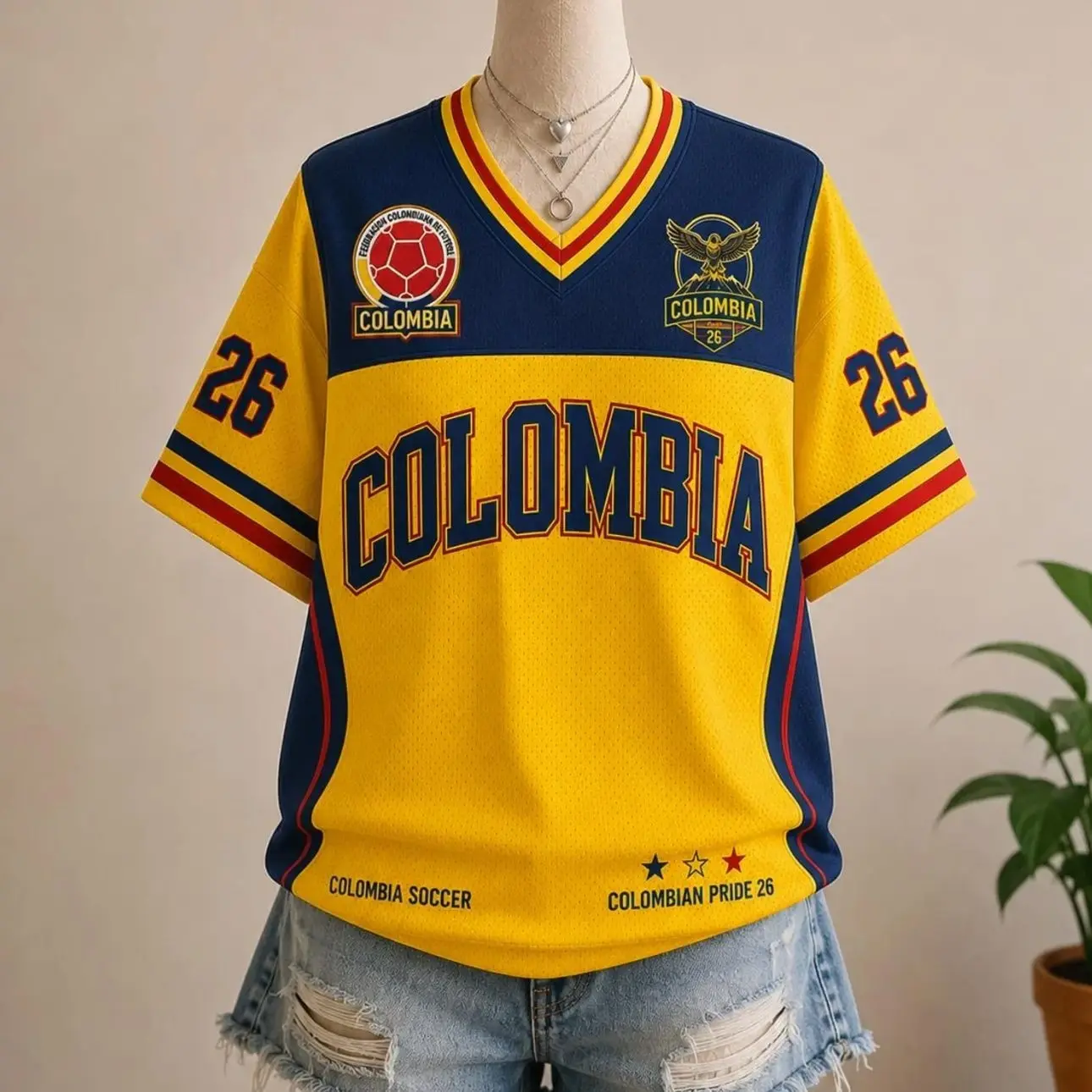 Custom Colombia Jersey, Personalized Soccer Jersey, Colombia Soccer Jersey, Retro Team Shirt, Custom Name Number Jersey, Football Fan